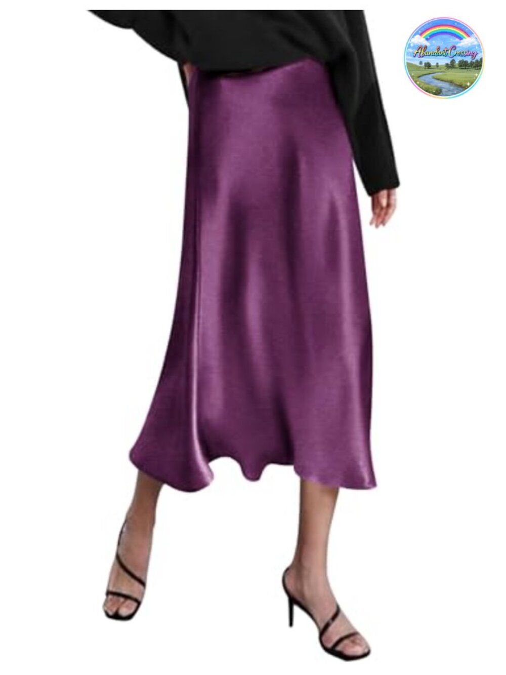 High Waist Satin Midi Skirt Elegant Silk Blend Fishtail Party Formal